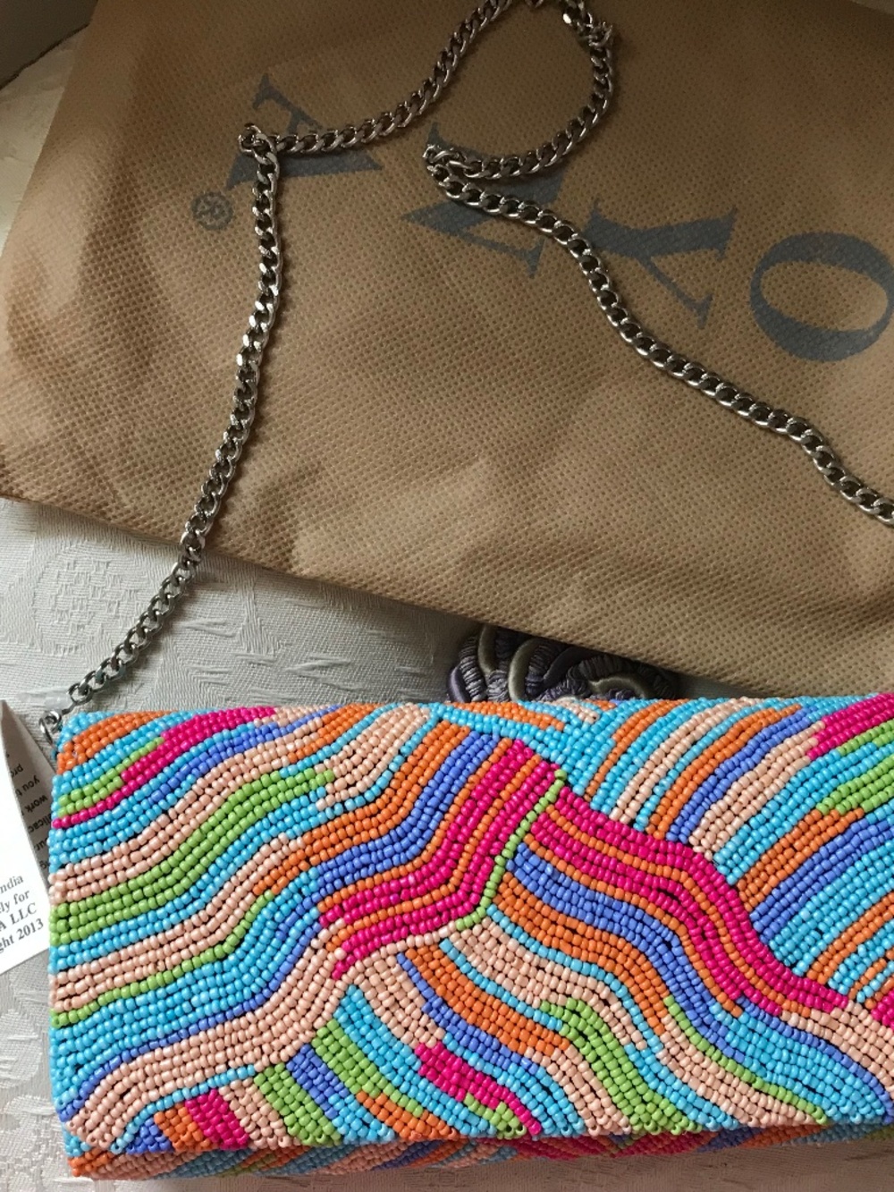 NWT Moana Beaded Clutch with Chain Strap - Picture 3 of 4